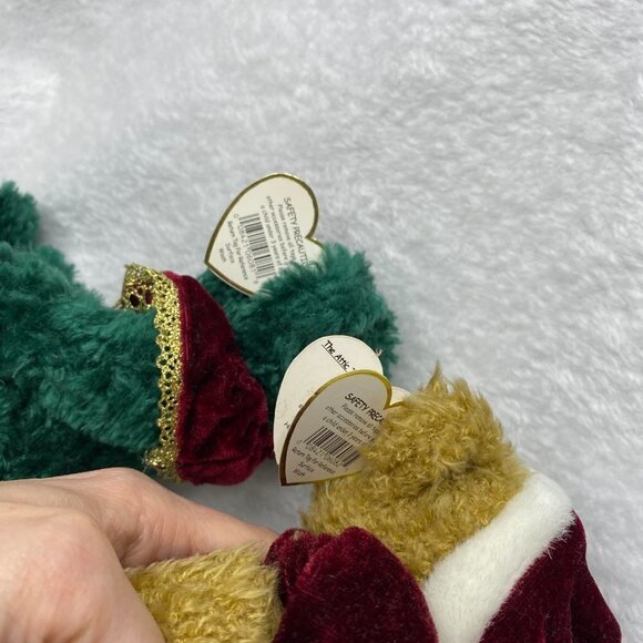 TY Attic Treasures - Laurel & Jangle Christmas Bears, Green, Plush, Santa Hat - Picture 5 of 6